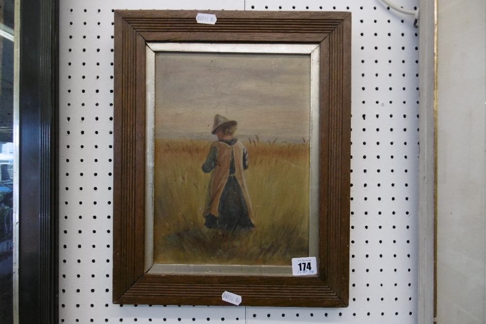 A FRAMED 19TH CENTURY OIL ON BOARD, - Image 2 of 2