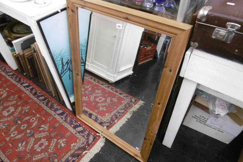 A PINE FRAMED MIRROR - Image 2 of 8