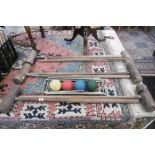 AN OLD CROQUET SET ETC