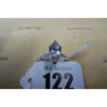 AN 18CT WHITE GOLD MARQUISE CUT DIAMOND SOLITAIRE RING, STONE SIZE 2.