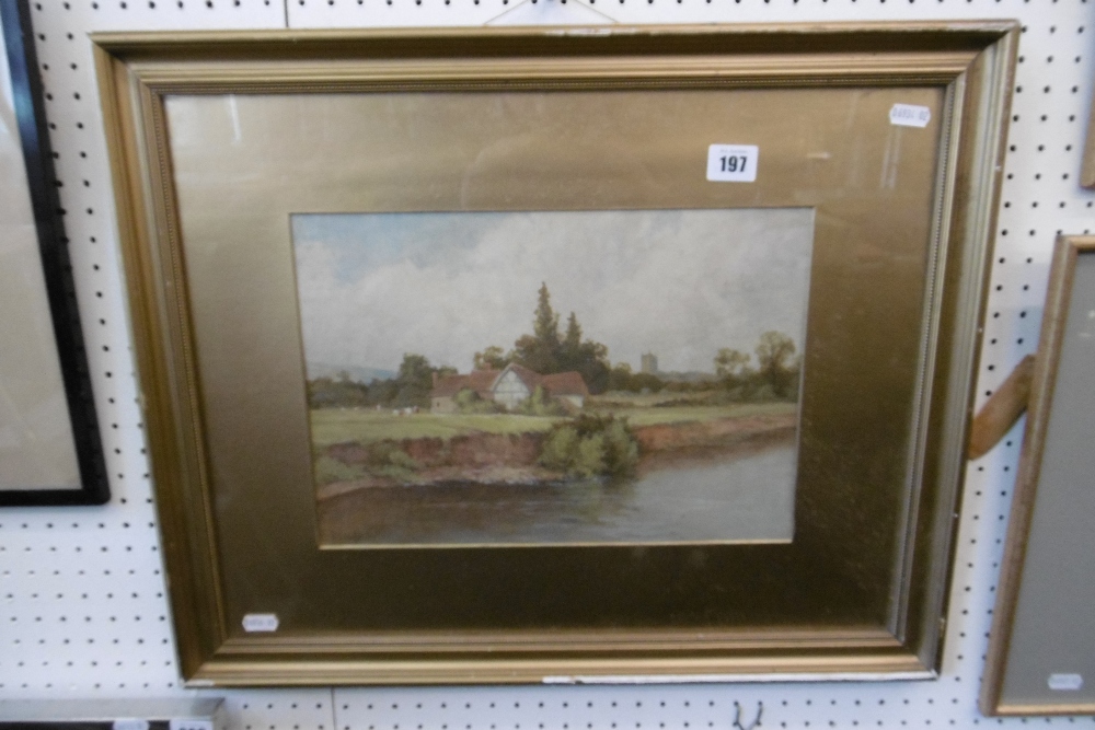 AN OIL PAINTING RIVER SCENE SIGNED F.