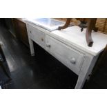 AN ANTIQUE PAINTED PINE DRESSER BASE