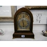 19TH CENTURY LANCET TOP ROSEWOOD STRIKING CLOCK, GERMAN EIGHT DAY MOVEMENT,