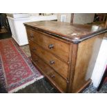 A 19TH CENTURY MAHOGANY CHEST OF DRAWERS