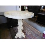A CARVED CHINESE CIRCULAR OCCASIONAL TABLE