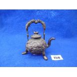 A BRONZE CHINESE CEREMONIAL TEA POT