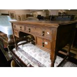 A CROSS BANDED MAHOGANY DESK