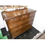 A 19TH CENTURY CHEST OF SIX DRAWERS