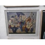 AN OIL PAINTING, JAZZ BAND AFTER MARC CHAGALL,