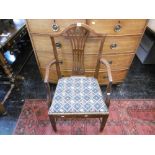 A 19TH CENTURY MAHOGANY CARVER CHAIR