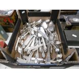 A QUANTITY OF SILVER PLATED FLATWARE