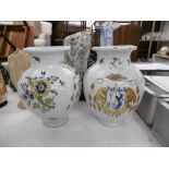 A PAIR OF CONTINENTAL VASES A/F