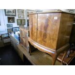 A YEWOOD SIDE CABINET AND ANOTHER