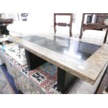 A MARBLE COFFEE TABLE