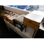 TWO NEEDLEWORK BOXES,