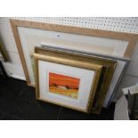 FOUR FRAMED AND GLAZED ASSORTED PRINTS,