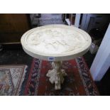 A CARVED CHINESE CIRCULAR OCCASIONAL TABLE