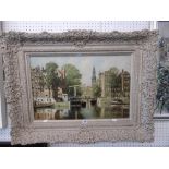 SIGNED H HOVEN (DUTCH) 'AMSTERDAM CANAL SCENE',