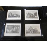 FOUR FRAMED AND GLAZED ETCHINGS