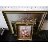 TWO GILT FRAMED PAINTINGS,