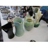 THREE JUGS AND A VASE,