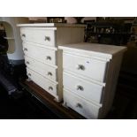 DECORATIVE CHEST OF DRAWERS AND A BEDSIDE CABINET
