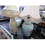 TWO DECORATIVE TABLE LAMPS