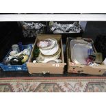 QTY OF ODDMENTS, THREE BOXES INC. CHINA, GLASSWARE ETC.
