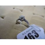 18ct WHITE GOLD AND PLATINUM SOLITAIRE RING, 1.025 CARATS APPROX.