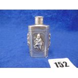A SMALL INDIAN WHITE METAL SCENT BOTTLE