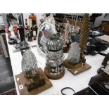 THREE DECORATIVE LAMPS,