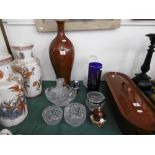 A QUANTITY OF GLASSWARE INCLUDING STUART AND CHINAWARE