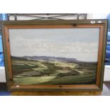 A FRAMED OIL ON BOARD LANDSCAPE