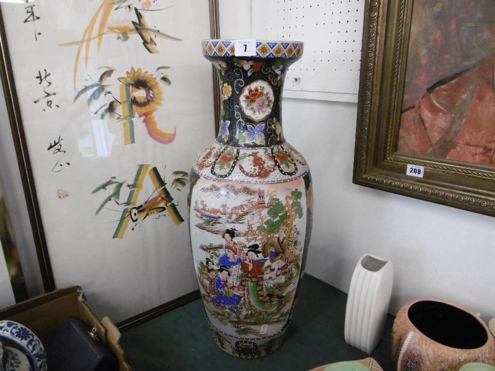 A LARGE ORIENTAL VASE A/F