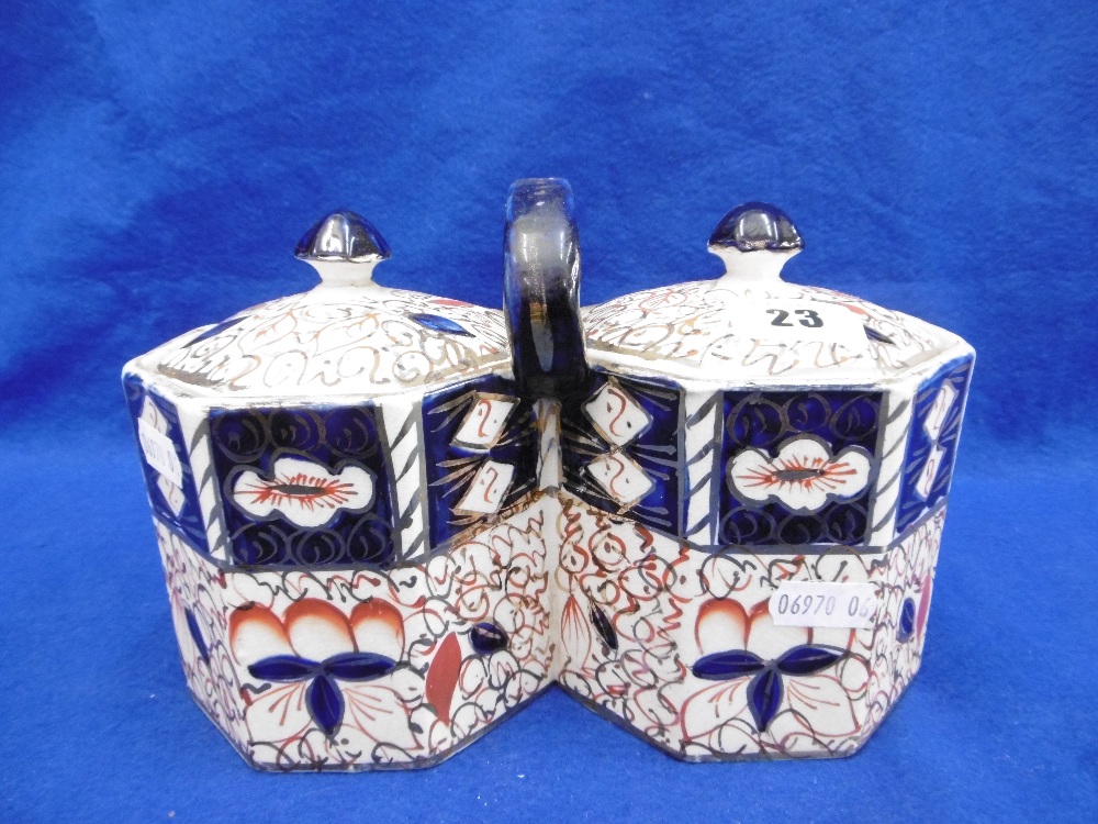 A VICTORIAN TWIN LIDDED PRESERVE POTS - Image 2 of 2