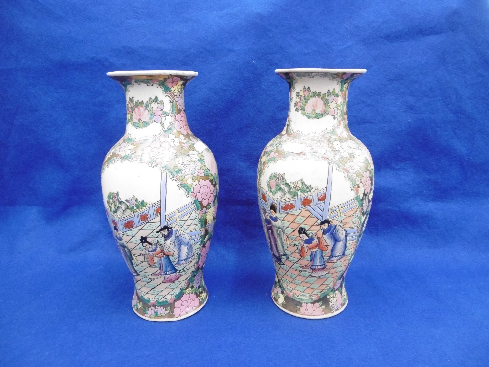 PAIR OF ORIENTAL VASES - Image 2 of 2