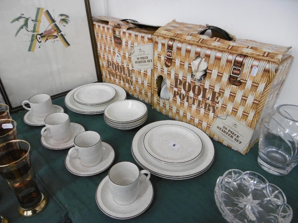 TWO POOLE POTTERY DINNER SETS