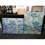 A PAIR OF BALINESE OILS ON CANVAS