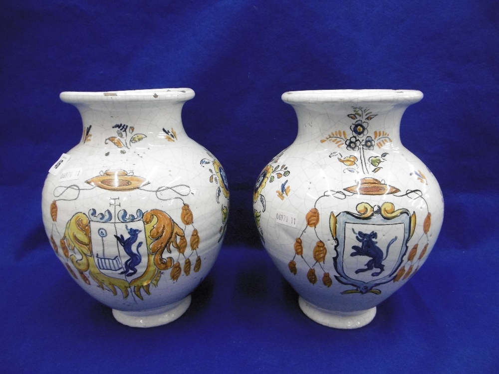A PAIR OF CONTINENTAL VASES A/F - Image 2 of 2