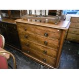 A 19TH CENTURY CHEST OF FIVE DRAWERS