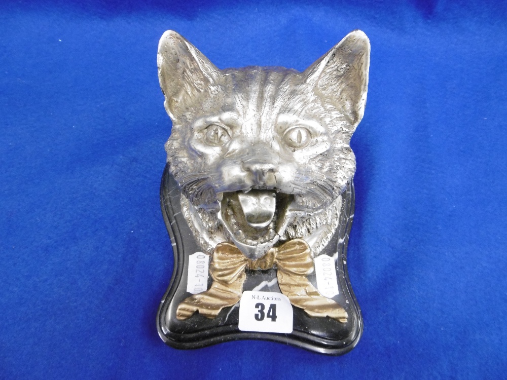 BRONZE CAT HEAD INKWELL - Image 2 of 2