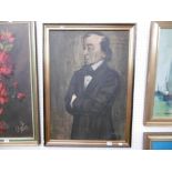 A FRAMED OIL ON CANVAS OF BENJAMIN DISRAELI