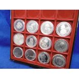 TWELVE RUSSIAN MONARCHY COINS AND TRAY PETER THE GREAT TO NICHOLAS II