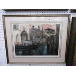 AN AQUATINT OF VENICE SIGNED