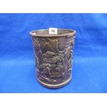 A CHINESE BRONZE BRUSH POT