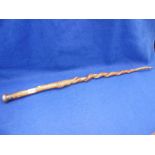 A SILVER TOPPED WALKING STICK