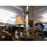 TWO BRASS COLUMN LAMPS