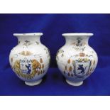 A PAIR OF CONTINENTAL VASES A/F