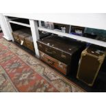 A QUANTITY OF OLD CASES AND A TRUNK