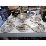 A QUANTITY OF SILVER PLATE INCLUDING A PUNCH BOWL